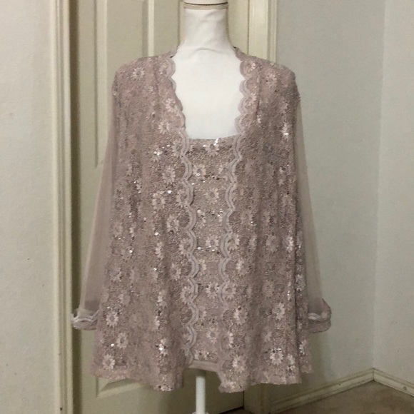 Onyx Plus Size Sequin-Lace Jacket - Picture 2 of 7